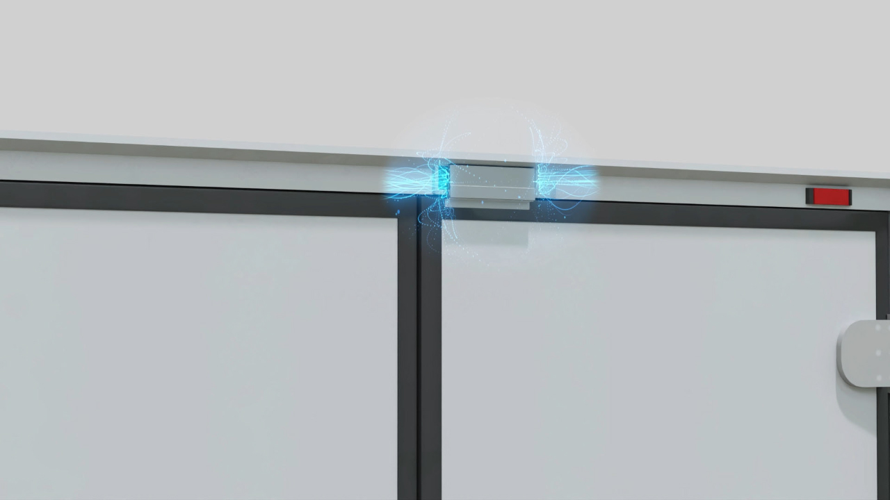 Electromagnetic lock hardware installed on a trailer